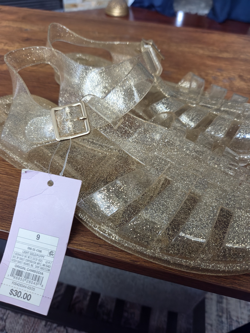 Glitter Jelly Sandals - Gold - Picture 6 of 6